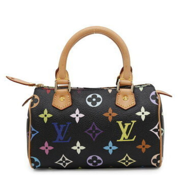 Louis Vuitton Multicolor Speedy Handbag Black Bag - Picture 1 of 8